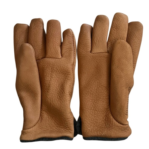 Duckworth Tan Deerskin Roper Soft Deerskin Leather Fleece Lined Gloves Large - Picture 2 of 7